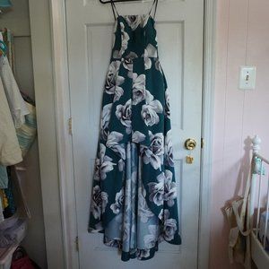 Speechless High Low Dress Green White Rose Juniors 3